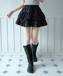 ドットティアードフリルミニスカート