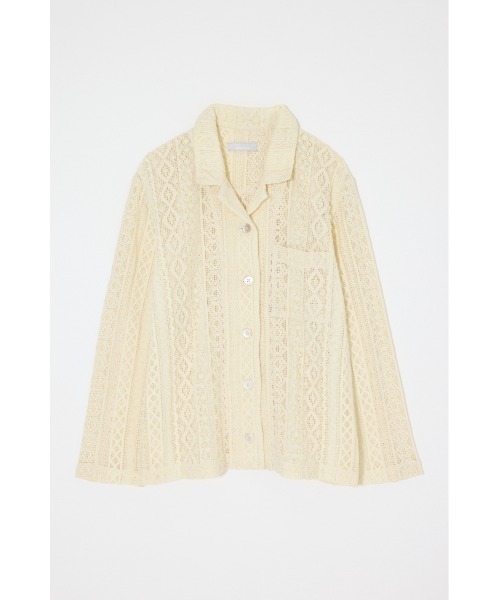 MOUSSY(マウジー)の「OPEN COLLAR LACE シャツ(シャツ/ブラウス・レディース・アイボリー/ネイビー・FREE)」の17枚目の写真