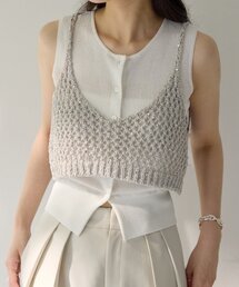 gemeil（ジェムイル）の「ラメビスチェ×ノースリーブカーディガン(LA-342)（キャミソール）」