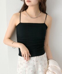 【3色展開】パット付きサイドギャザーキャミソール