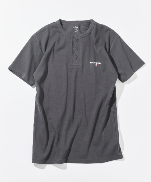 NAUTICA(ノーティカ)の「NAUTICA/ノーティカ Essential タイトフィット S/S ヘンリーネックTシャツ(Tシャツ/カットソー・メンズ・グレー/ホワイト/チャコールグレー/ブラック・LARGE/MEDIUM/SMALL/X-SMALL)」の3枚目の写真
