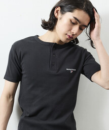 NAUTICA/ノーティカ Essential タイトフィット S/S ヘンリーネックTシャツ
