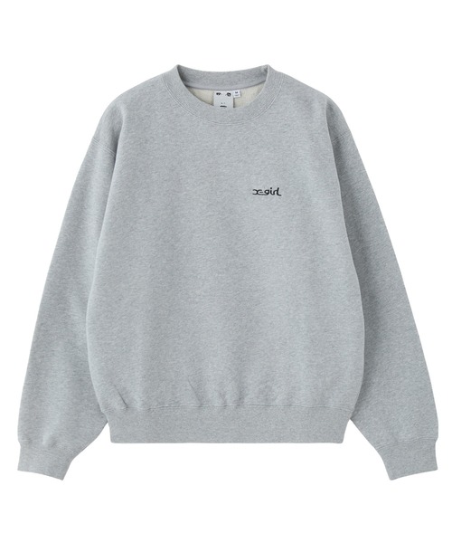 X-girl（エックスガール）の「ARCH LOGO AND FACE PATCH SWEATSHIRT（スウェット・レディース・ネイビー/アッシュ/ブラック・L/M/S）」の4枚目の写真