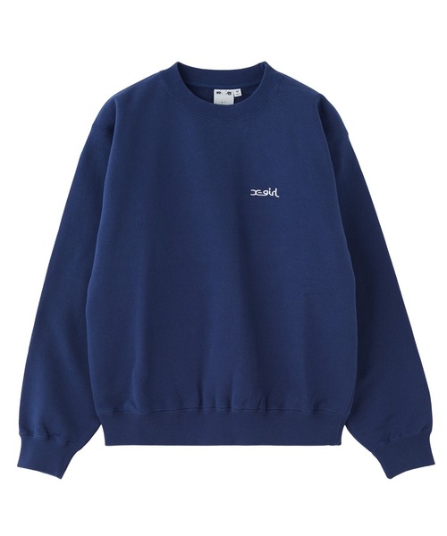 X-girl（エックスガール）の「ARCH LOGO AND FACE PATCH SWEATSHIRT（スウェット・レディース・ネイビー/アッシュ/ブラック・L/M/S）」の5枚目の写真