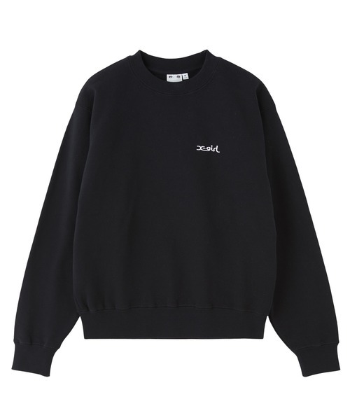 X-girl（エックスガール）の「ARCH LOGO AND FACE PATCH SWEATSHIRT（スウェット・レディース・ネイビー/アッシュ/ブラック・L/M/S）」の6枚目の写真