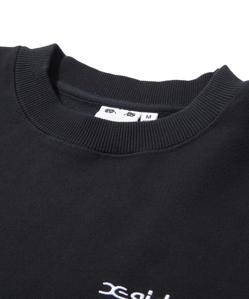 X-girl（エックスガール）の「ARCH LOGO AND FACE PATCH SWEATSHIRT（スウェット・レディース・ネイビー/アッシュ/ブラック・L/M/S）」の7枚目の写真