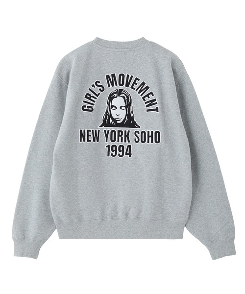 X-girl（エックスガール）の「ARCH LOGO AND FACE PATCH SWEATSHIRT（スウェット・レディース・ネイビー/アッシュ/ブラック・L/M/S）」の16枚目の写真