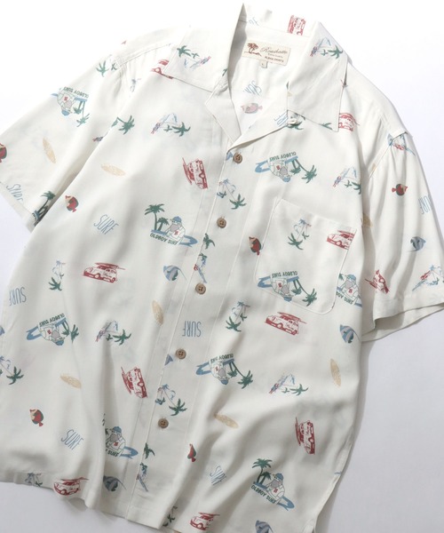 SITRY（シトリー）の「2026SS Rayon Aloha Shirt/レーヨン アロハシャツ 総柄シャツ オープンカラーシャツ（シャツ/ブラウス・メンズ・ホワイト系その他/ブラック系その他/グレー系その他/グリーン系その他/ブルー系その他/ホワイト系その他2/ホワイト系その他3/ホワイト系その他4/ホワイト系その他5/ホワイト系その他6/ホワイト系その他7/ブラック系その他2/ブラック系その他3/ブラック系その他4/ブラック系その他5/ブラック系その他6/ブラック系その他7/グリーン系その他2/ブルー系その他2/ブラック系・LL/M/L）」の3枚目の写真