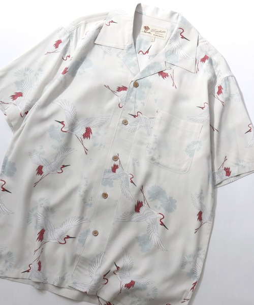 SITRY（シトリー）の「2026SS Rayon Aloha Shirt/レーヨン アロハシャツ 総柄シャツ オープンカラーシャツ（シャツ/ブラウス・メンズ・ホワイト系その他/ブラック系その他/グレー系その他/グリーン系その他/ブルー系その他/ホワイト系その他2/ホワイト系その他3/ホワイト系その他4/ホワイト系その他5/ホワイト系その他6/ホワイト系その他7/ブラック系その他2/ブラック系その他3/ブラック系その他4/ブラック系その他5/ブラック系その他6/ブラック系その他7/グリーン系その他2/ブルー系その他2/ブラック系・LL/M/L）」の5枚目の写真
