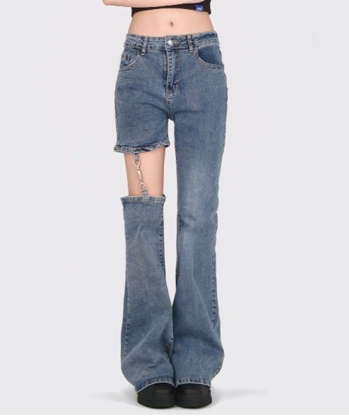 ViViDAY(ビビデー)の「カットアウト デニムパンツ(デニムパンツ・レディース・ブルー・M/S/L)」の6枚目の写真