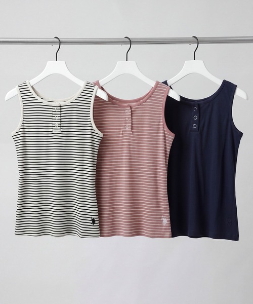 U.S. POLO ASSN.(ユーエスポロアッスン)の「【U.S. POLO ASSN./ユーエスポロアッスン】2WAY ヘンリーネックタンクトップ(タンクトップ・レディース・ネイビー/ブラック系その他/ピンク系その他・M/L/LL)」の11枚目の写真