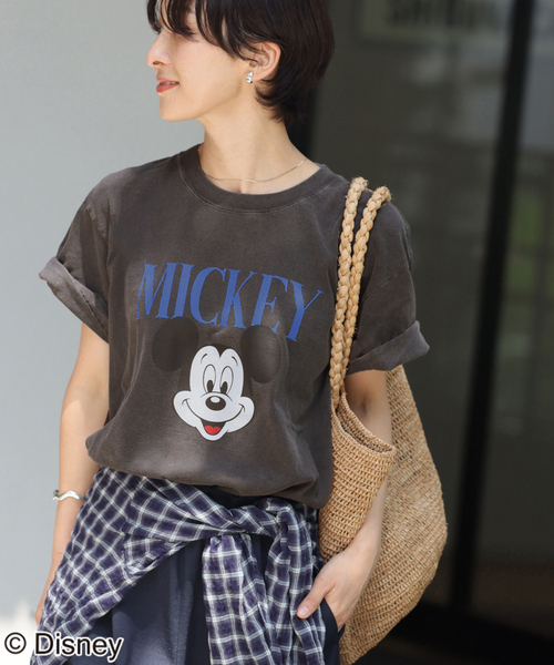 JOURNAL STANDARD relume(ジャーナルスタンダード レリューム)の「《WEB・一部店舗限定》《追加2》別注【GOOD ROCK SPEED】<MICKEY MOUSE>:Tシャツ(Tシャツ/カットソー・レディース・ブラック系その他/ベージュ・MEDIUM)」の1枚目の写真