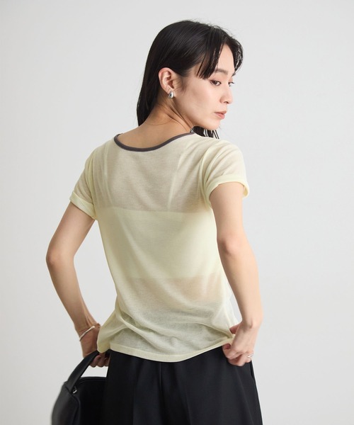 STELLA FISH（ステラフィッシュ）の「配色シアーリブカーディガン（Tシャツ/カットソー・レディース・杢グレー/アイボリー/チャコールグレー・FREE）」の7枚目の写真