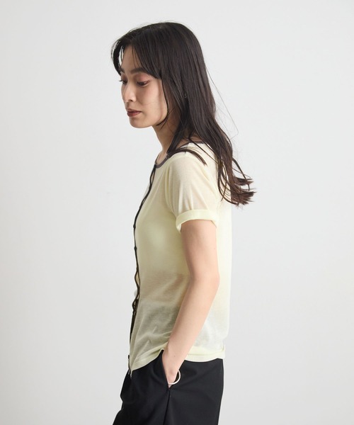 STELLA FISH（ステラフィッシュ）の「配色シアーリブカーディガン（Tシャツ/カットソー・レディース・杢グレー/アイボリー/チャコールグレー・FREE）」の8枚目の写真