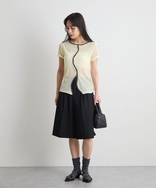 STELLA FISH（ステラフィッシュ）の「配色シアーリブカーディガン（Tシャツ/カットソー・レディース・杢グレー/アイボリー/チャコールグレー・FREE）」の9枚目の写真