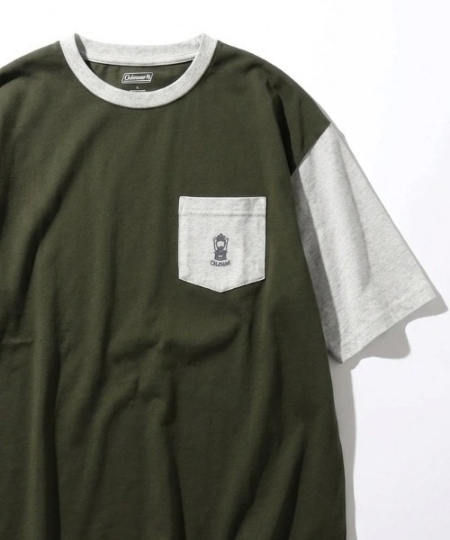 COLEMAN(コールマン)の「2026SS Coleman/コールマン オーバーサイズ ミニランタン刺繍 ポケット付半袖Tシャツ レディース メンズ(Tシャツ/カットソー・メンズ・チャコール/ライトグレー/カーキ/ブラック/ピンク/ホワイト・M/LL/L)」の5枚目の写真