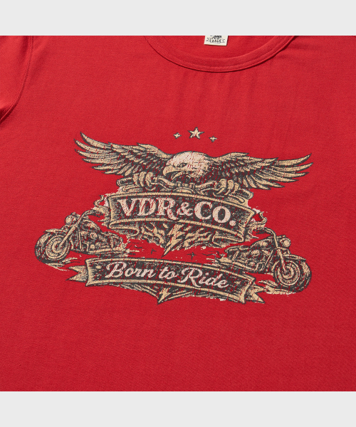 VDR（ブイディアール）の「BORN TO RIDE T-SHIRTS [Red]（Tシャツ/カットソー・メンズ・その他・MEDIUM/LARGE/X-LARGE/XX-LARGE）」の4枚目の写真
