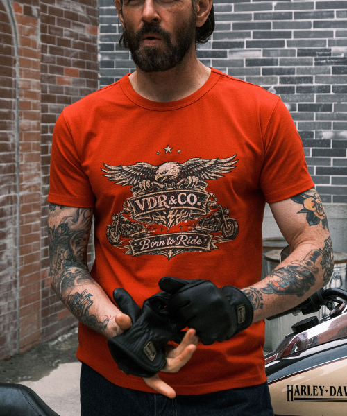 VDR（ブイディアール）の「BORN TO RIDE T-SHIRTS [Red]（Tシャツ/カットソー・メンズ・その他・MEDIUM/LARGE/X-LARGE/XX-LARGE）」の7枚目の写真
