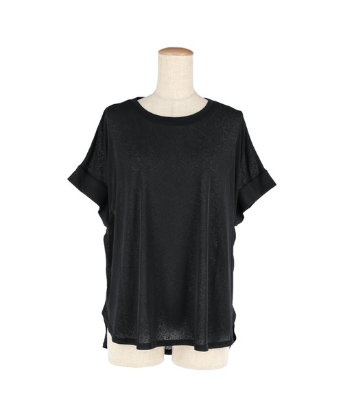 coca(coca)(コカ)の「シアージョーゼットロールアップスリーブトップス(Tシャツ/カットソー・レディース・ホワイト/ブラック・M/L/S)」の19枚目の写真