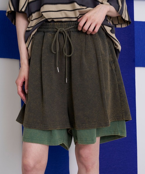 Nora Lily(ノラリリー)の「【Nora Lily】Bi-color Faded Layered Shorts(その他パンツ・メンズ・ライトグレー/ダークグレー/ライトブラウン・FREE)」の3枚目の写真