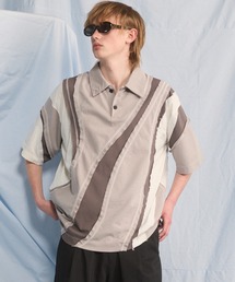 UNISEX》Deep Front Neck Prime-Over Polo Sweatshirt/ディープ
