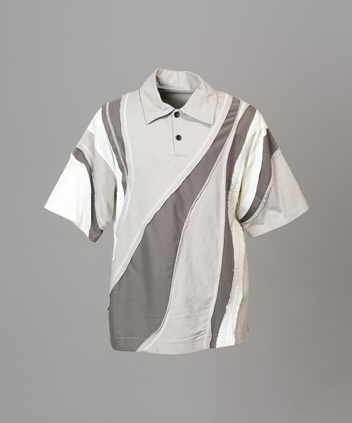 MAISON SPECIAL（メゾンスペシャル）の「《UNISEX》Different Material Curve Switching Prime-Over Short-sleeved Polo Shirt/異素材カーブ切り替えプライムオーバーショートスリーブポロシャツ【MAISON SPECIAL/メゾンスペシャル】（ポロシャツ・メンズ・グレイッシュベージュ/ブラック/ブルー・2/1/0）」の17枚目の写真