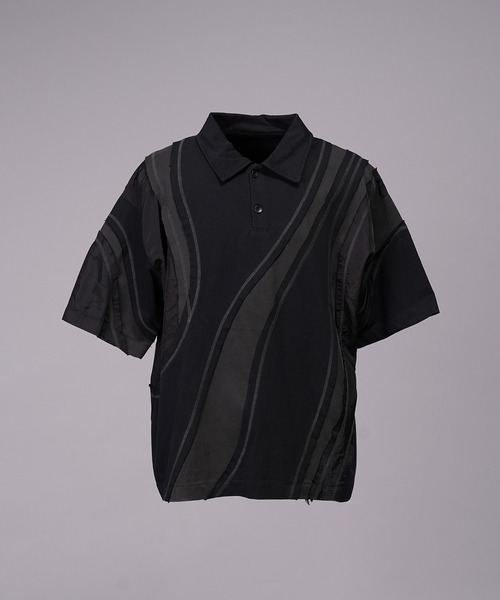 MAISON SPECIAL（メゾンスペシャル）の「《UNISEX》Different Material Curve Switching Prime-Over Short-sleeved Polo Shirt/異素材カーブ切り替えプライムオーバーショートスリーブポロシャツ【MAISON SPECIAL/メゾンスペシャル】（ポロシャツ・メンズ・グレイッシュベージュ/ブラック/ブルー・2/1/0）」の18枚目の写真