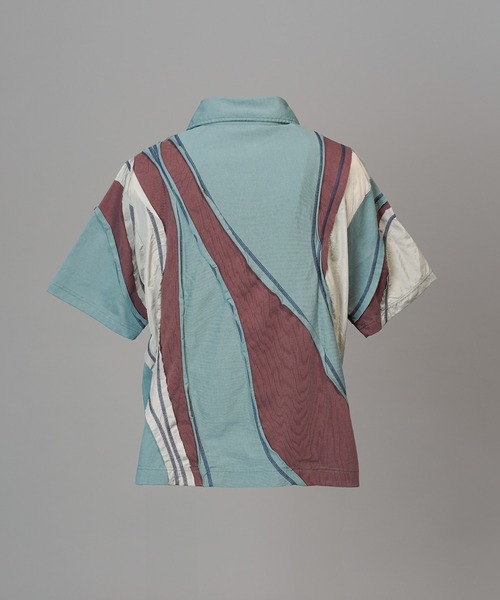 MAISON SPECIAL（メゾンスペシャル）の「《UNISEX》Different Material Curve Switching Prime-Over Short-sleeved Polo Shirt/異素材カーブ切り替えプライムオーバーショートスリーブポロシャツ【MAISON SPECIAL/メゾンスペシャル】（ポロシャツ・メンズ・グレイッシュベージュ/ブラック/ブルー・2/1/0）」の21枚目の写真