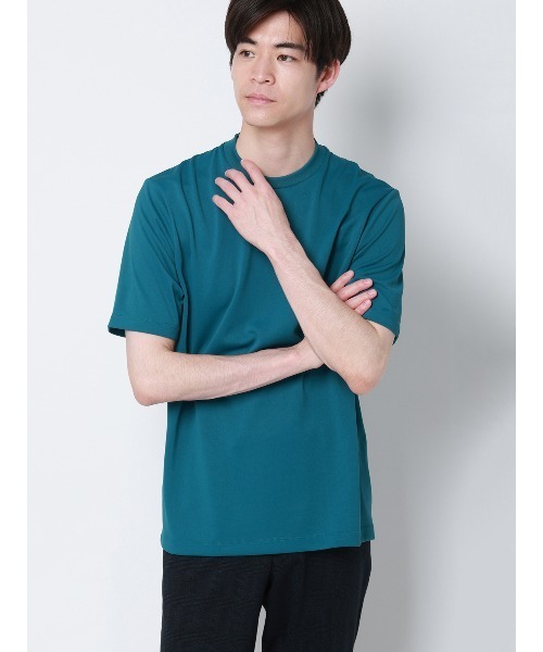 SUIT SQUARE(スーツスクエア)の「オフィT/Tシャツ/半袖/ウォッシャブル/形態安定/プレーティング天竺/無地(Tシャツ/カットソー・メンズ・ホワイト/グレー/ブラック/ブルー・S/L/M/3L/LL)」の4枚目の写真