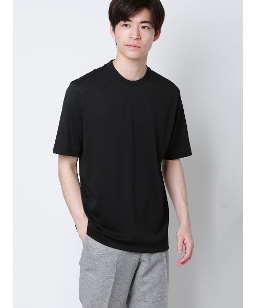 SUIT SQUARE(スーツスクエア)の「オフィT/Tシャツ/半袖/ウォッシャブル/形態安定/プレーティング天竺/無地(Tシャツ/カットソー・メンズ・ホワイト/グレー/ブラック/ブルー・S/L/M/3L/LL)」の1枚目の写真