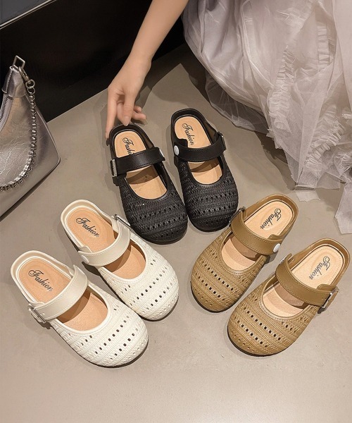 Miniministore(ミニミニストア)の「編み込みメリージェーン ミュールサンダル(サンダル・レディース・ライトブラウン/アイボリー/ブラック・M/S/L)」の19枚目の写真