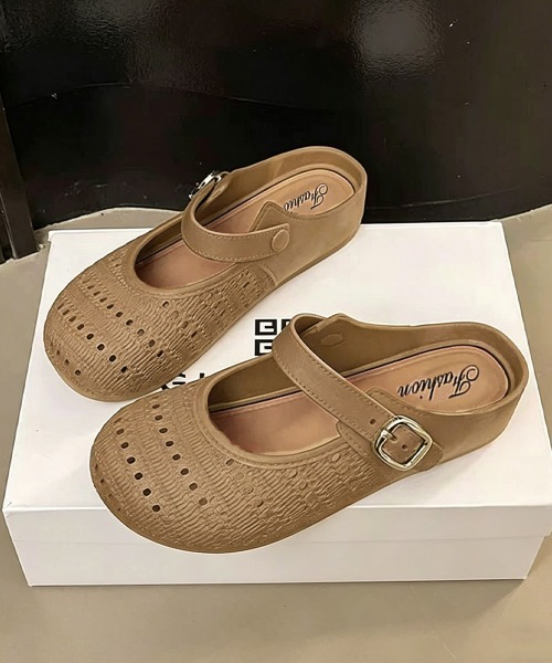 Miniministore(ミニミニストア)の「編み込みメリージェーン ミュールサンダル(サンダル・レディース・ライトブラウン/アイボリー/ブラック・M/S/L)」の22枚目の写真
