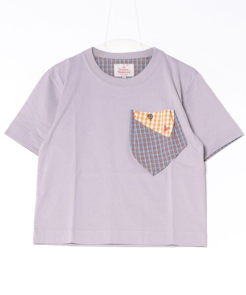 Vivienne Westwood（ヴィヴィアンウエストウッド）の「CHECK POKET T-SHRT（Tシャツ/カットソー・レディース・パープル/ホワイト/ブラック・38/40/36）」の3枚目の写真