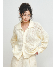 CROCHET CARDIGAN, IVORY