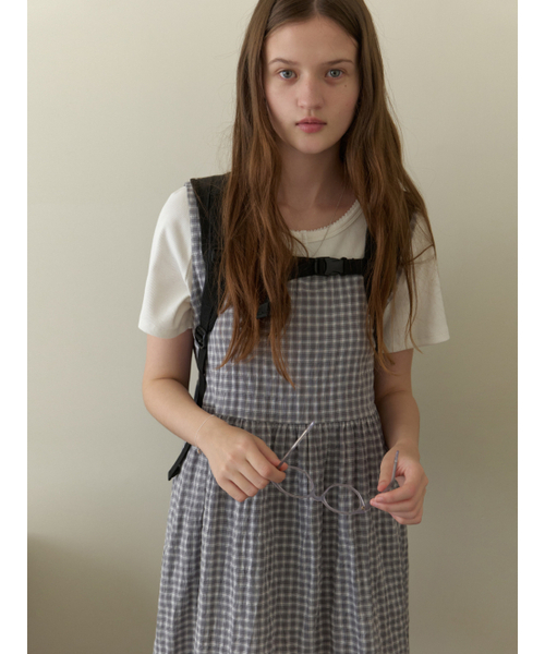 THEMITTEN(ザ・ミトン)の「Sleepy layered one-piece (gray check)(ワンピース・レディース・その他・FREE)」の4枚目の写真