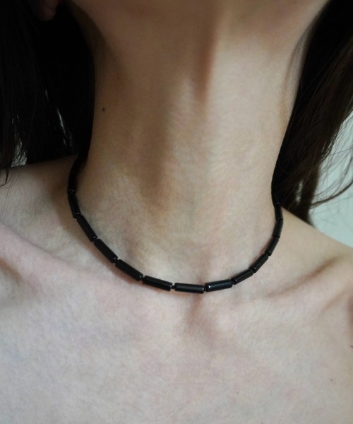 stan(スタン)の「"Bamboo" knot choker(ネックレス・レディース・ブラック・FREE)」の1枚目の写真