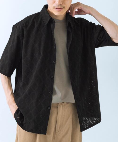 ITEMS URBANRESEARCH(アイテムズ アーバンリサーチ)の「ジオメレース レギュラーカラー 半袖シャツ(シャツ/ブラウス・メンズ・ホワイト/ブラック・MEDIUM/LARGE)」の12枚目の写真