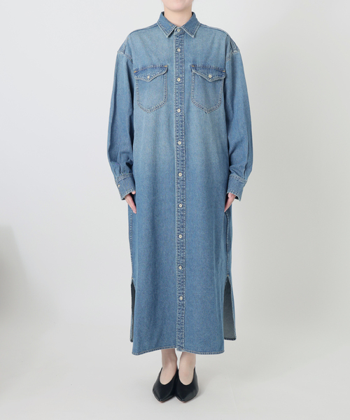 SLOBE IENA(スローブイエナ)の「《シリーズあり/》LEDENIM BDU デニムシャツワンピース(シャツワンピース・レディース・ネイビー/ブルー・FREE)」の18枚目の写真