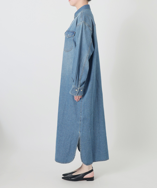 SLOBE IENA(スローブイエナ)の「《シリーズあり/》LEDENIM BDU デニムシャツワンピース(シャツワンピース・レディース・ネイビー/ブルー・FREE)」の17枚目の写真