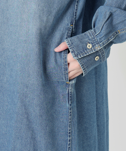 SLOBE IENA(スローブイエナ)の「《シリーズあり/》LEDENIM BDU デニムシャツワンピース(シャツワンピース・レディース・ネイビー/ブルー・FREE)」の12枚目の写真