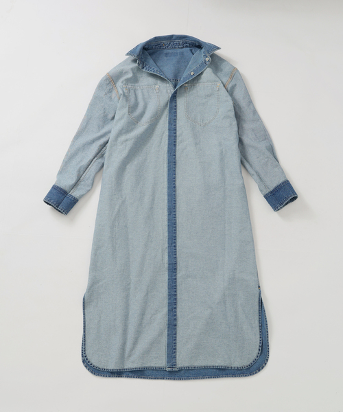 SLOBE IENA(スローブイエナ)の「《シリーズあり/》LEDENIM BDU デニムシャツワンピース(シャツワンピース・レディース・ネイビー/ブルー・FREE)」の7枚目の写真
