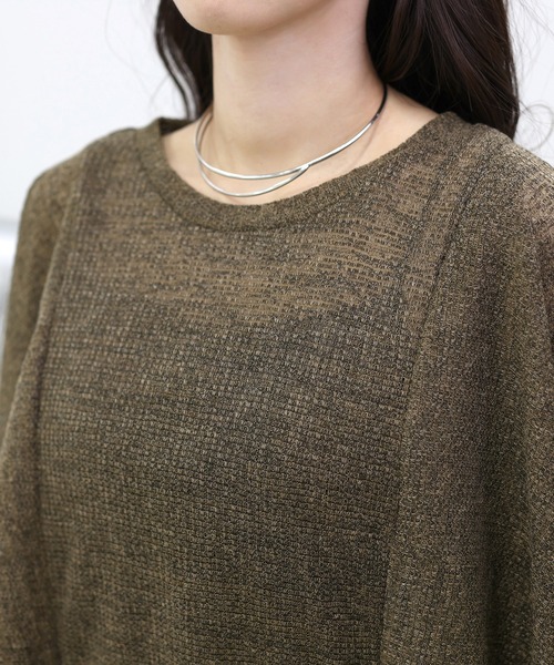 Aletta vita(アレッタビータ)の「リネン混シアーワッフルケープスリーブプルオーバー(Tシャツ/カットソー・レディース・ブラウン/グレイッシュベージュ・M)」の21枚目の写真