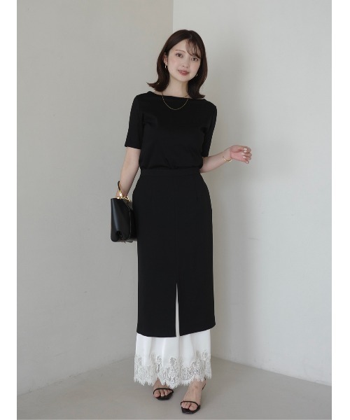 anuans（アニュアンス）の「ヘムレースレイヤードスカート（スカート・レディース・ブラック/ホワイト系その他・SMALL/MEDIUM）」の13枚目の写真