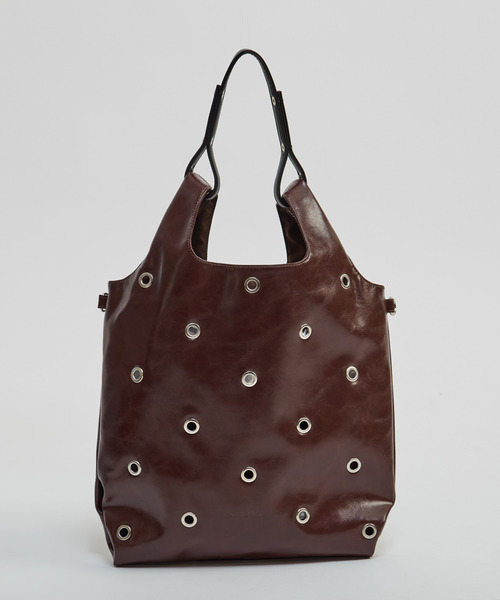 CONVERSE(コンバース)の「【CONVERSE TOKYO】EYELET SHOPPING TOTE BAG / アイレット / ショッピングバッグ トートバッグ / 2WAY(トートバッグ・レディース・ブラック/グレー/ブラウン・FREE)」の8枚目の写真