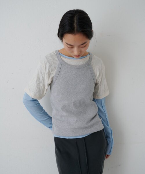 SHENERY（シーナリー）の「ワッシャーT×アメスリタンクSET（Tシャツ/カットソー・レディース・チャコールグレー/ピンク/アイボリー・FREE）」の21枚目の写真