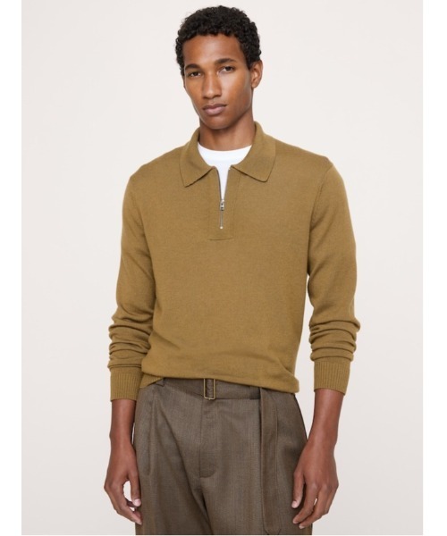 Banana Republic（バナナリパブリック）の「メリノ ジップアップ ニットポロ（ニット/セーター・メンズ・その他/チャコールグレー/ブラウン/ネイビー・XL/S/L/M）」の2枚目の写真
