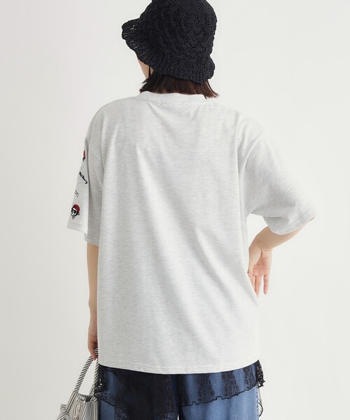 Right-on(ライトオン)の「ドッグ刺繍ビッグTシャツ(Tシャツ/カットソー・レディース・ネイビー/アイボリー・05/04/03)」の5枚目の写真