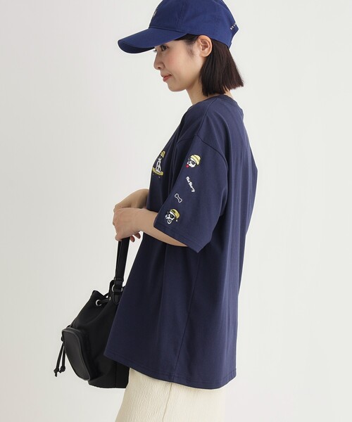 Right-on(ライトオン)の「ドッグ刺繍ビッグTシャツ(Tシャツ/カットソー・レディース・ネイビー/アイボリー・05/04/03)」の9枚目の写真