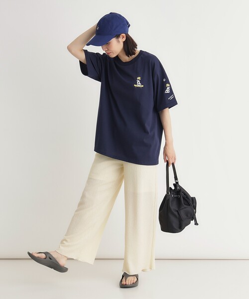 Right-on(ライトオン)の「ドッグ刺繍ビッグTシャツ(Tシャツ/カットソー・レディース・ネイビー/アイボリー・05/04/03)」の12枚目の写真