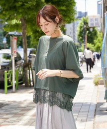 ikka（イッカ）の「裾レース切り替えドルマンプルオーバー（Tシャツ/カットソー）」